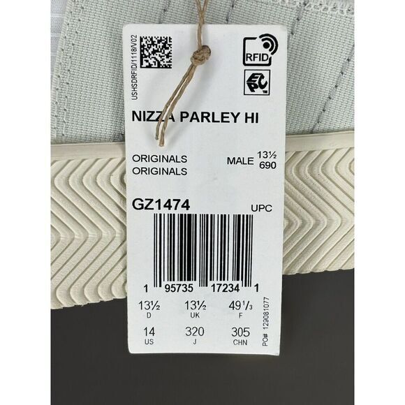 Adidas Nizza Parley GZ1474 Off-White Recycled Ocean‎ Plastic Shoes Size 14